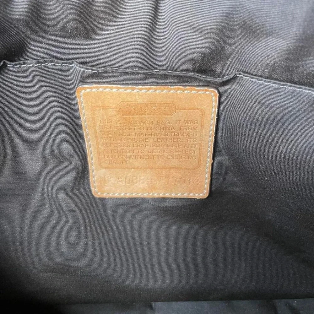 Coach brown canvas tote bag with leather trim‎